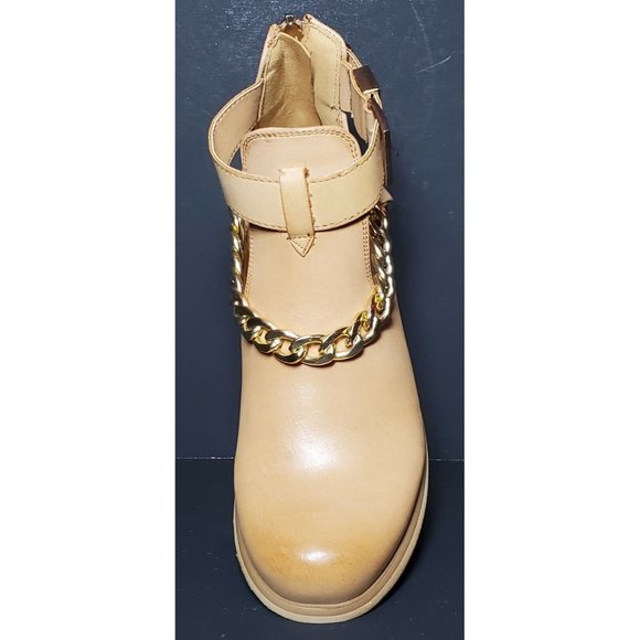 PRIMADONNA COLLECTION Women 37 EURO, bootie tan with chain and buckle 01232 - Picture 5 of 12